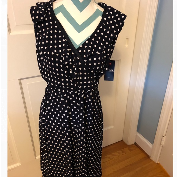 chaps polka dot dress